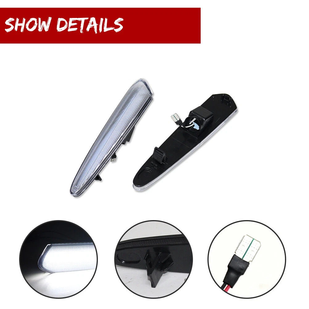 Set of 4 Clear White LED Side Marker Lamps for Nissan Maxima (2000–2003)