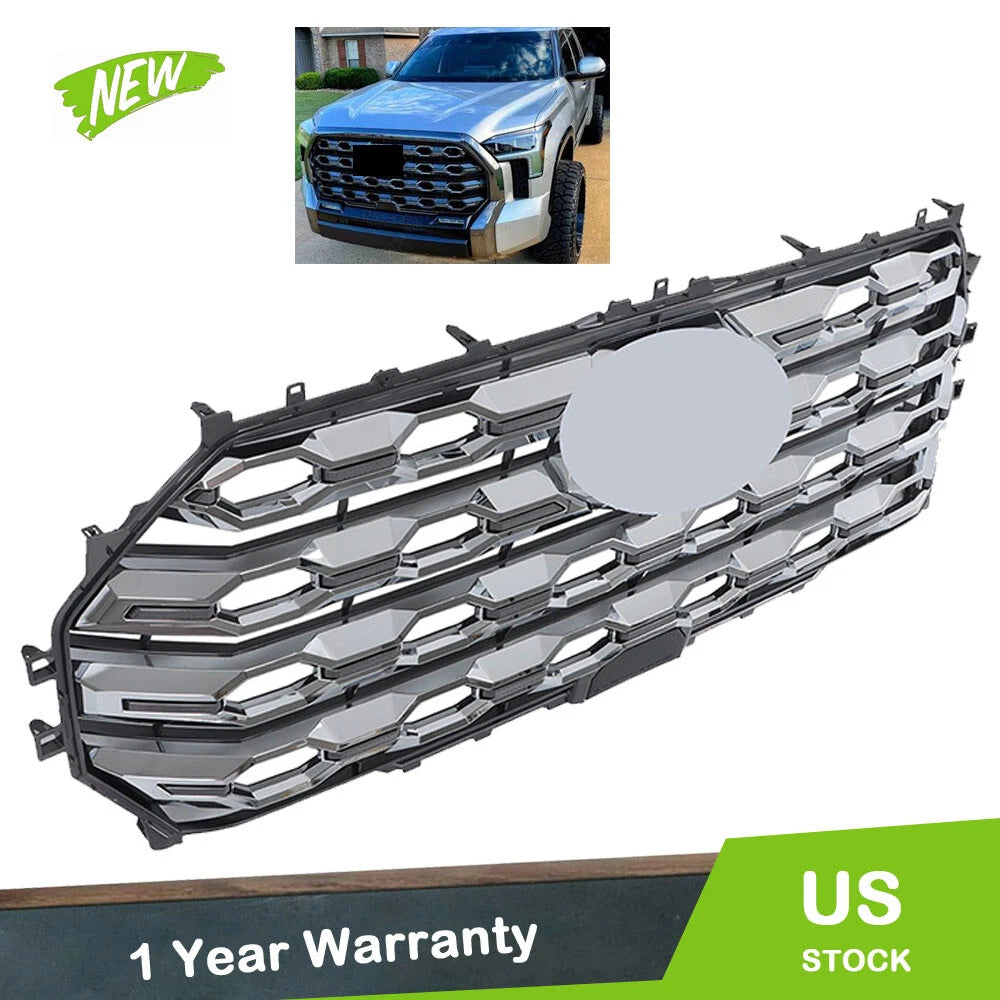 Glossy Plating Honeycomb Grille for Toyota Tundra (2022–2023)