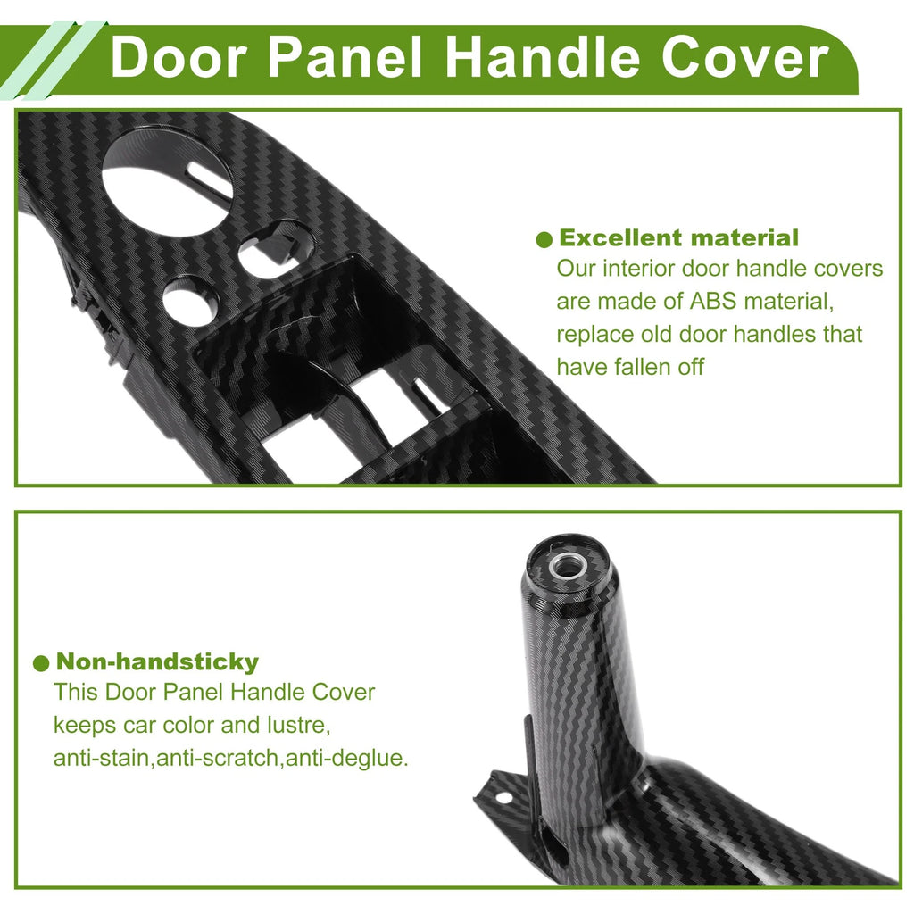 Door Panel Handle Pull Trim Cover for BMW X5 E70 (2007–2013) Carbon Fiber Black