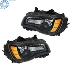 Headlight Assembly for Chrysler 300 (2011-2014) Halogen Black Clear