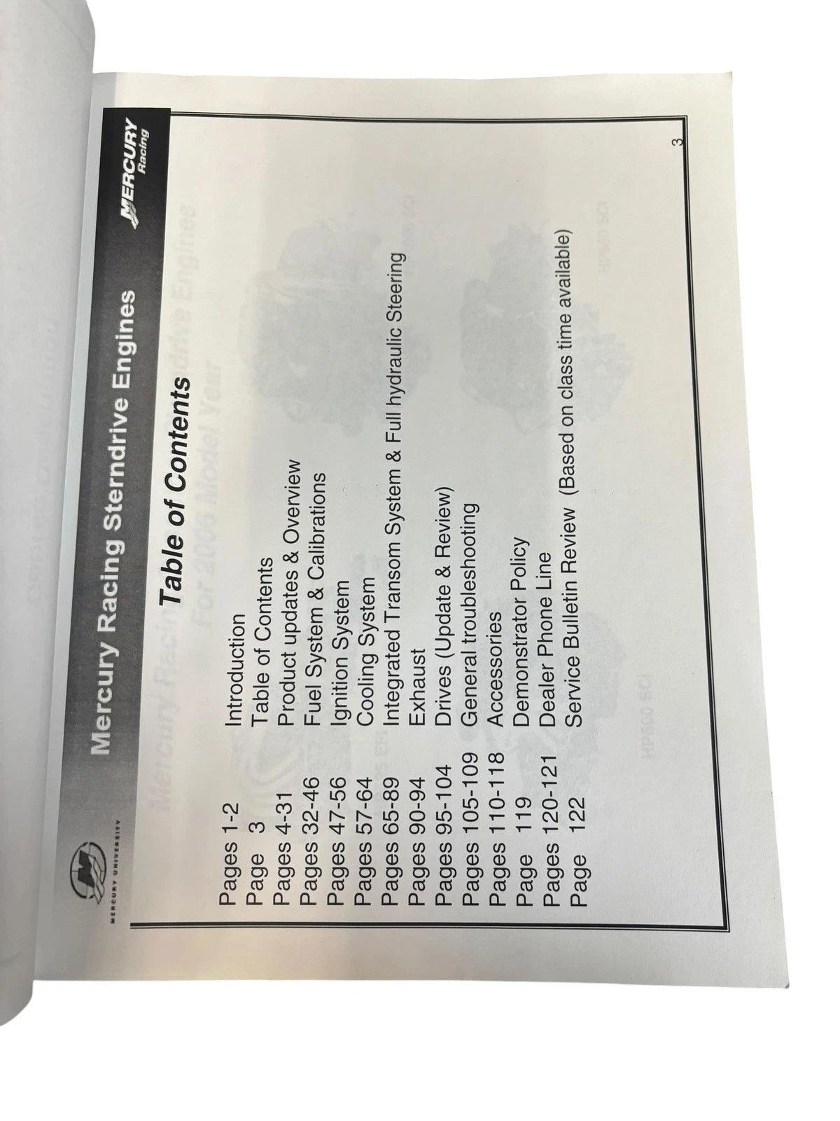 Mercury Sterndrive Engines Technician Guide for University (2004–2005)