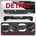 Black Rear Step Bumper for Dodge Ram 1500 (2009-2018) W/O Sensor, Dual Exhaust