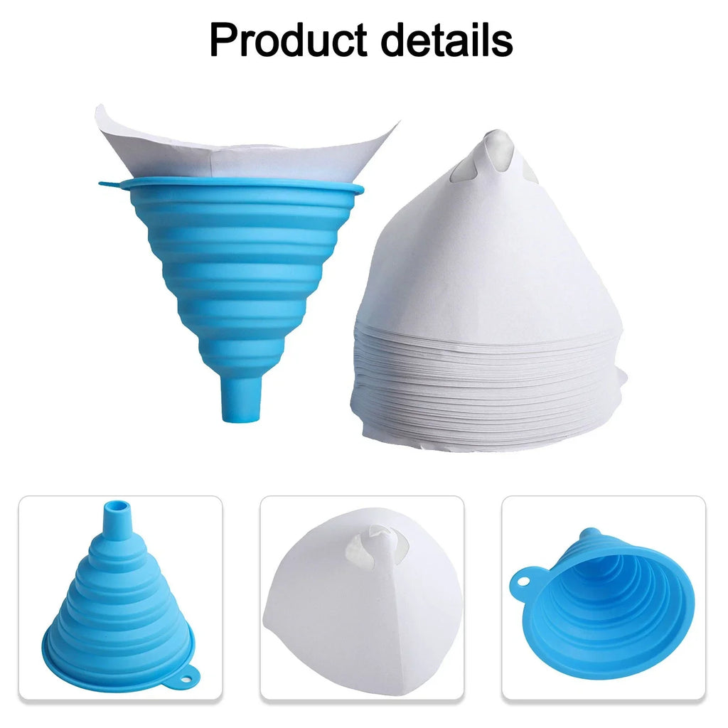 101 pcs Paint Filter Paper and Silicone Funnel for Auto Spray Painting