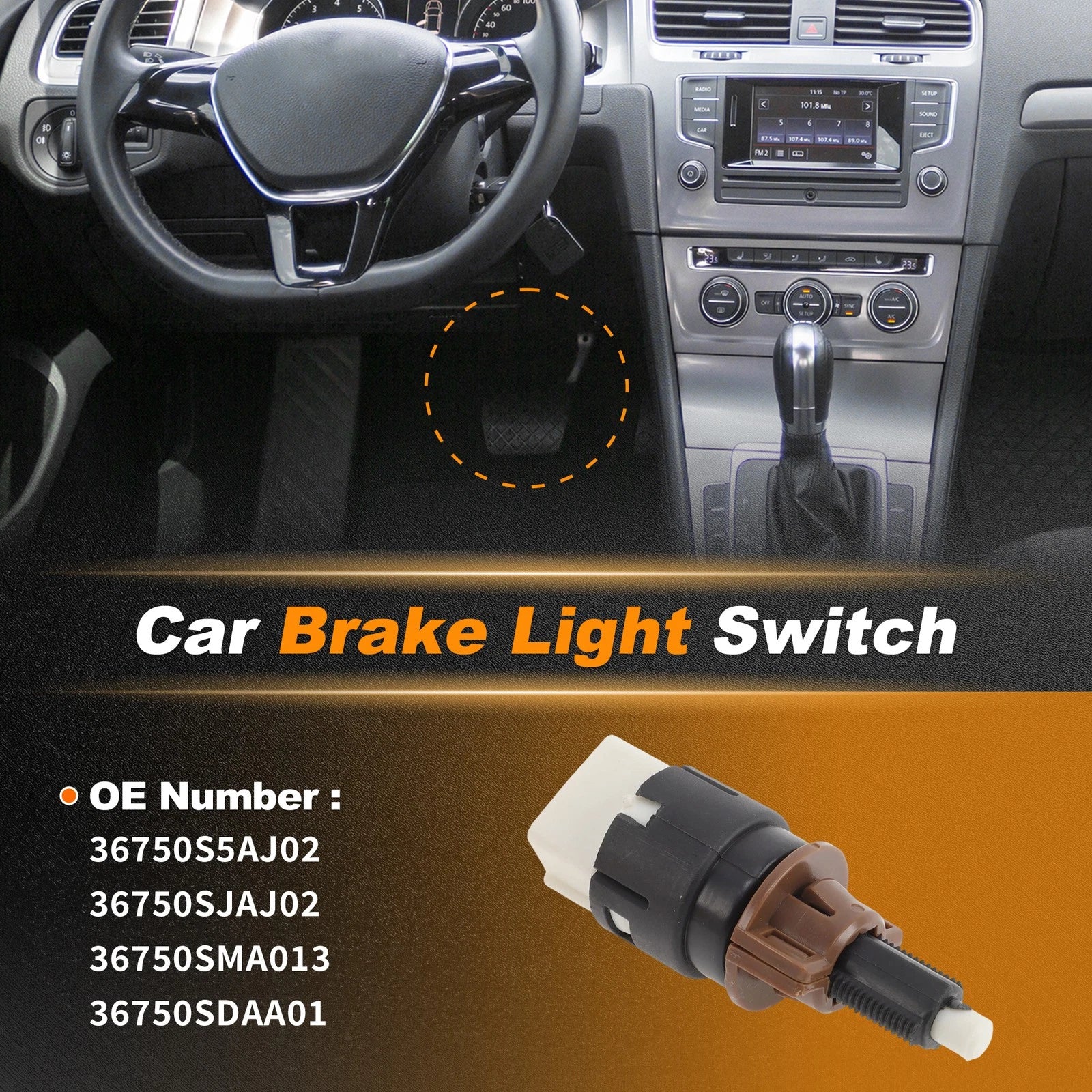 Brake Light Switch for Honda Fit (2007–2013) 36750S5AJ02 1 pcs