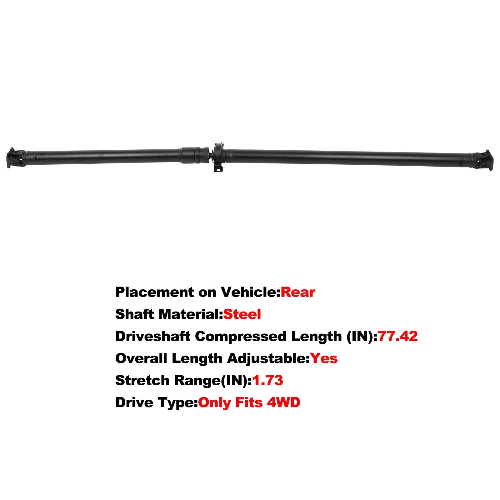 Drive Shaft Assembly 4WD for Honda Element (2003–2011) 936007 40100SCWA03