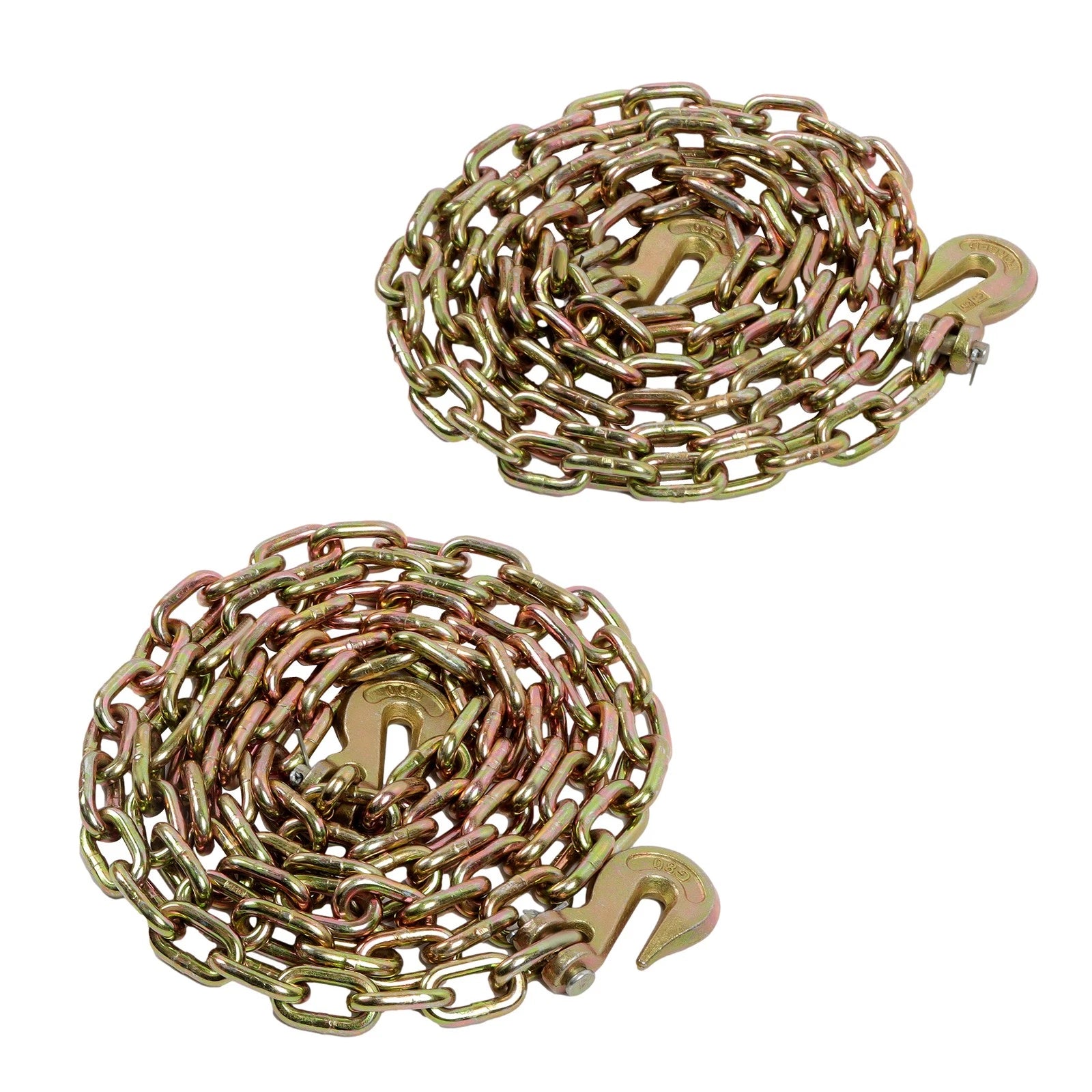 2X Heavy Duty Transport Chains for DIY Use (5/16in, 10.3ft, 4900lbs)