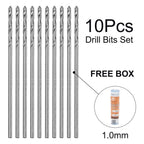 End Mill Drill Bit Set for HSS Drilling (Silver, Straight Shank)