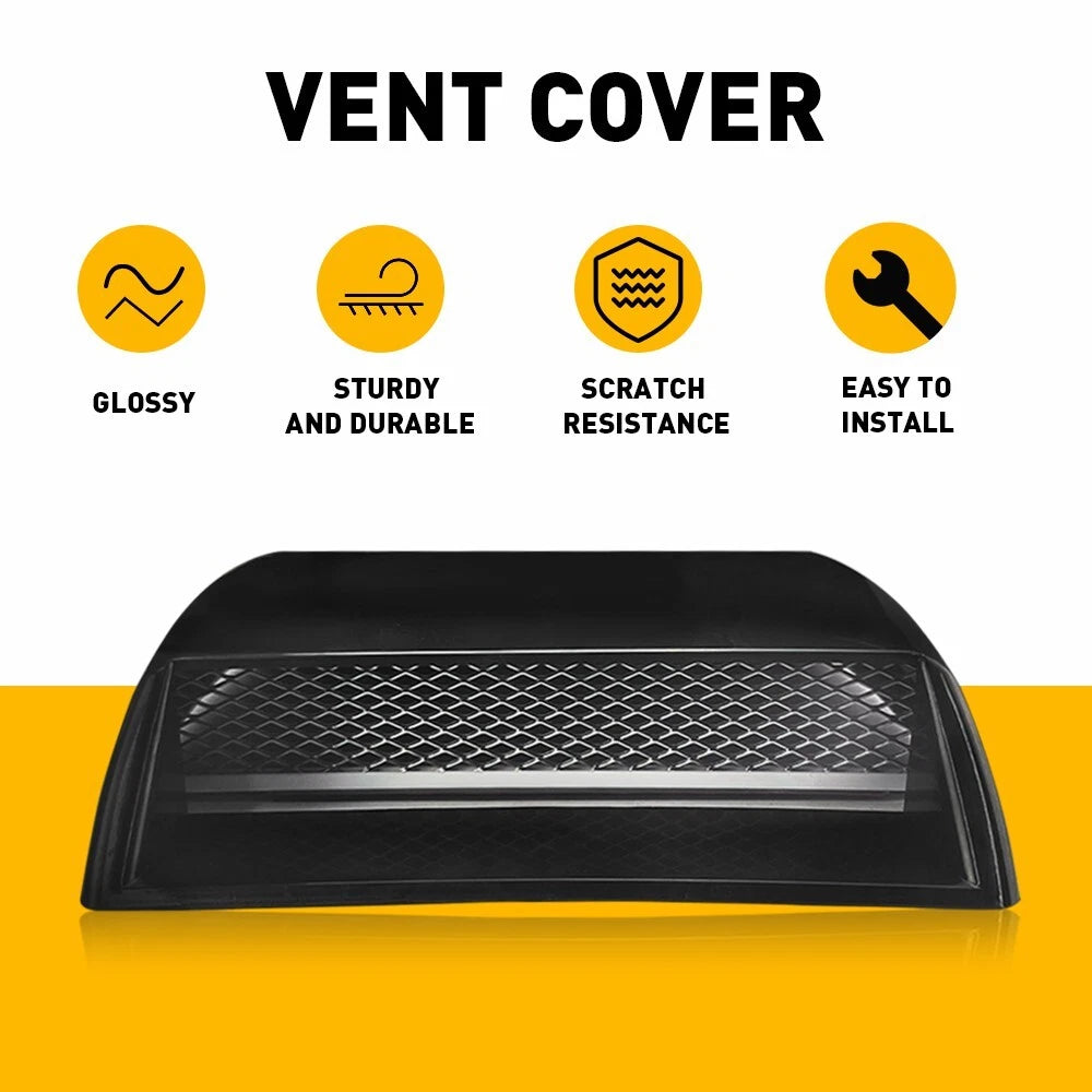 Hood Scoop for Universal Car SUV (Black Decorative Air Flow Intake)