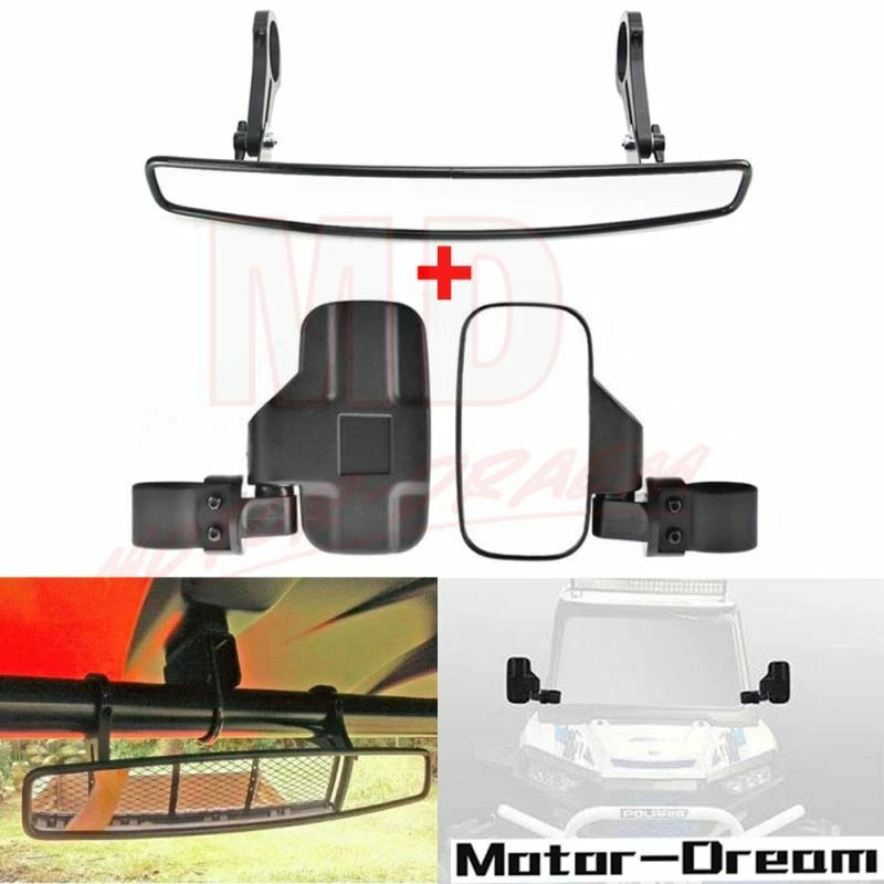 1.75" UTV Side & Rear View Mirrors Set for Polaris RZR 800 XP4 1000 S 900
