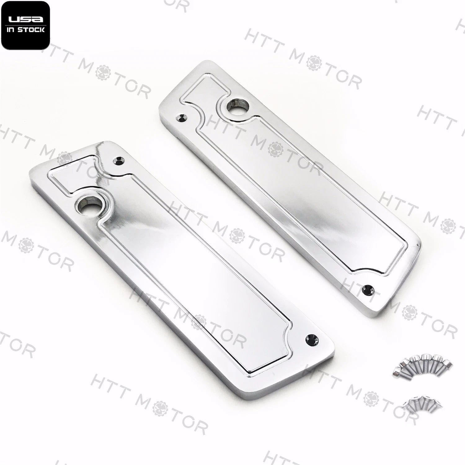 Chrome Saddlebag Latch Covers for Harley Hard Touring (2014–2023)