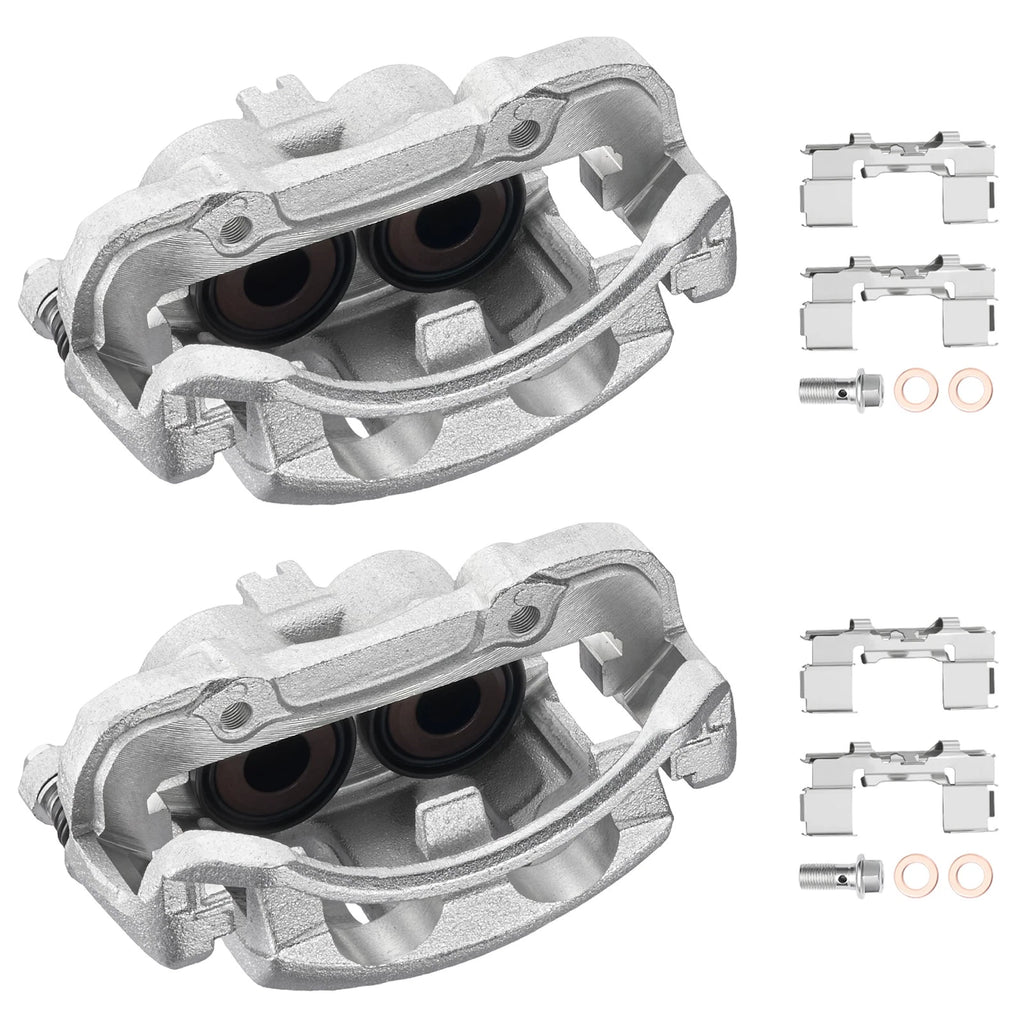 Pair Front Disc Brake Calipers w/ Bracket for Nissan Frontier (1998–2004)