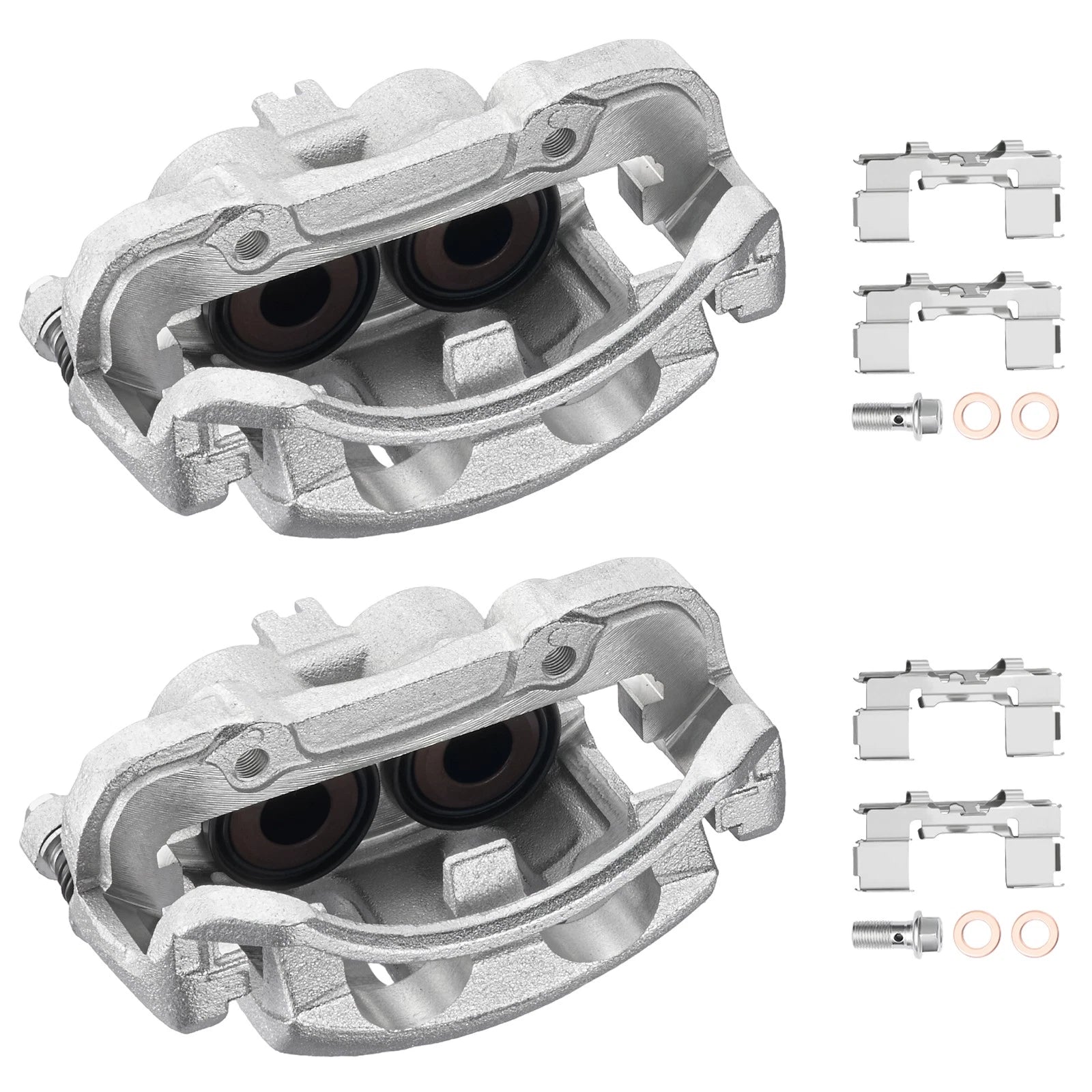 Pair Front Disc Brake Calipers w/ Bracket for Nissan Frontier (1998–2004)