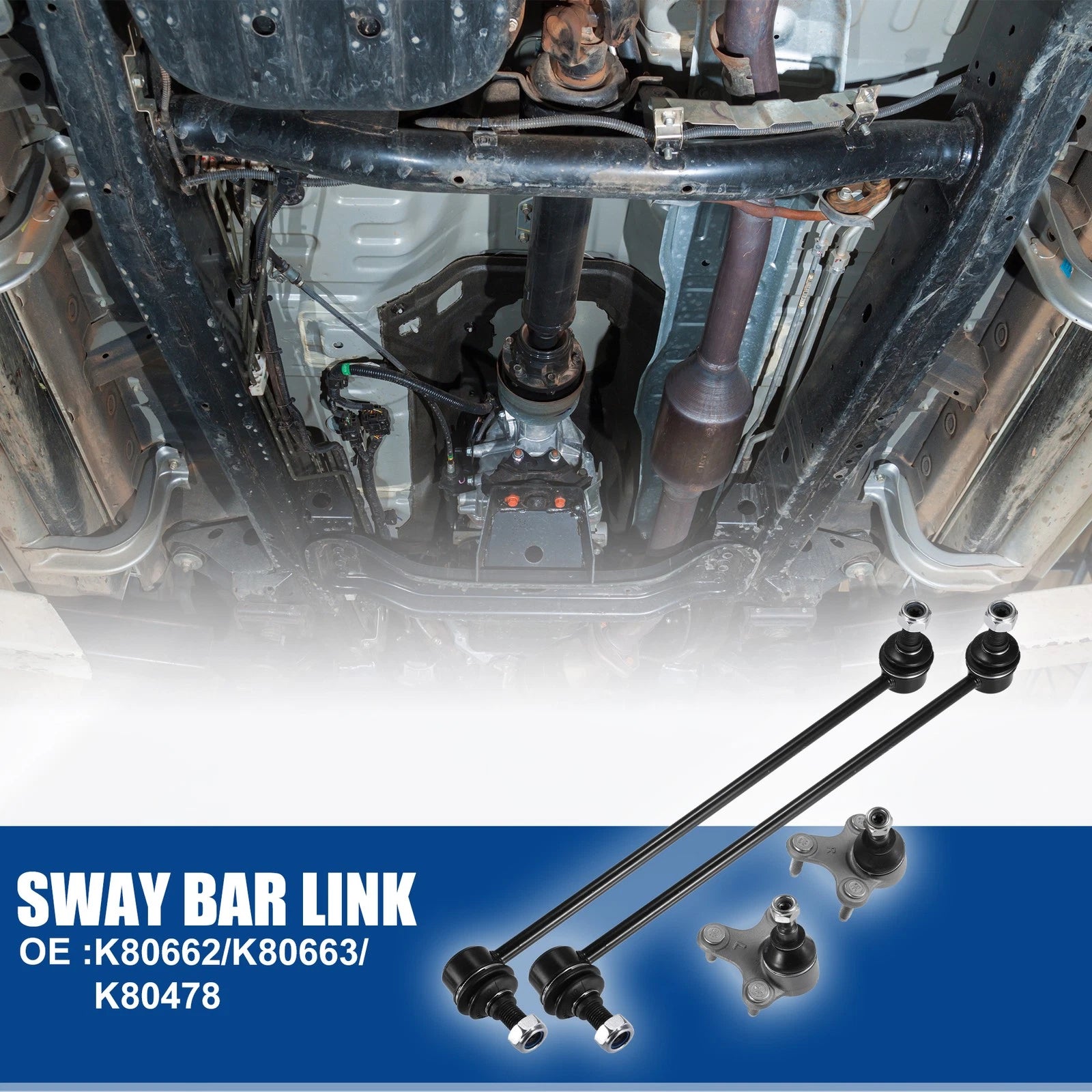 Set of 4 Front Sway Bar Link Stabilizer End Links for Volkswagen EOS (2007–2016)