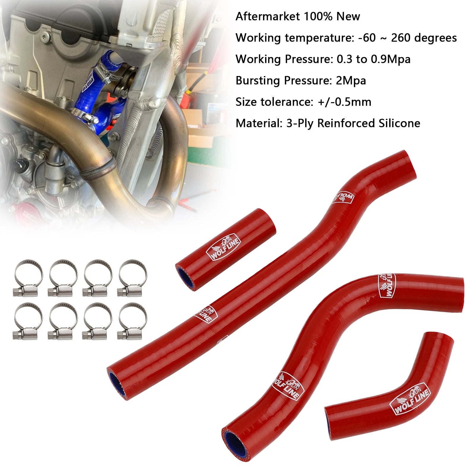 Silicone Radiator Coolant Hose for Honda CRF250R CRF250RX (2022–2025) Red