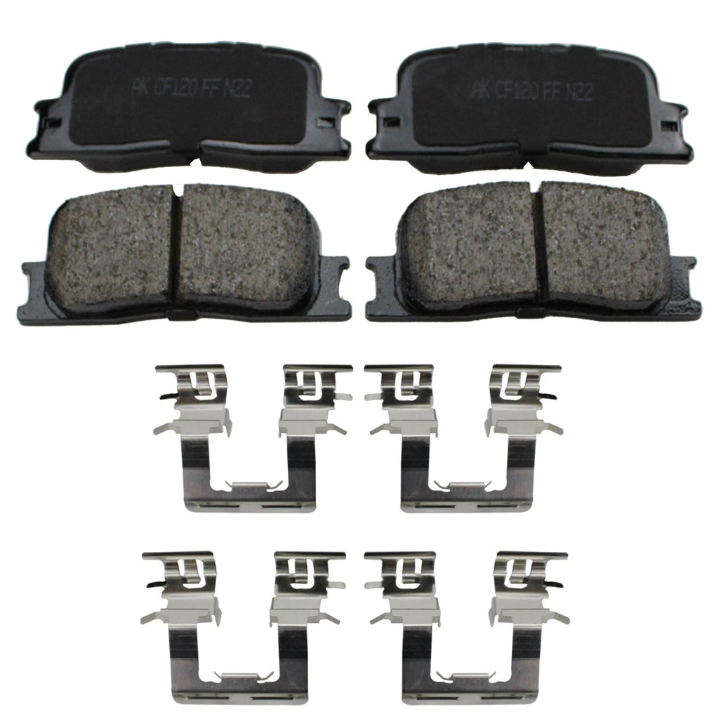 Set of 2 DuraGo Rear Rotors & Akebono ProACT Ceramic Pads for ES330, Camry (2004–2006)