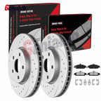 Front Drilled Brake Rotors + Ceramic Pads for Chevrolet Malibu (1997–2003)