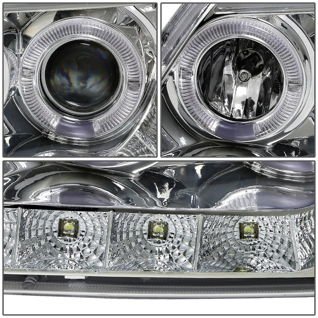 Halo Rings LED DRL for Ford F150 (1997–2003) Chrome Amber Projector Headlights