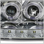 Halo Rings LED DRL for Ford F150 (1997–2003) Chrome Amber Projector Headlights