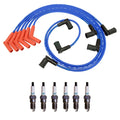 Set of 8 NGK 8mm Wire Set & 6 Denso Iridium Spark Plugs for Mazda B3000 (1994–2006)