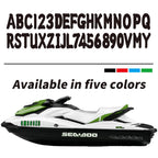 Set of 4 Black Boat Registration Numbers & Letters 3" Decal Stickers