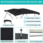 4 Bow 10 ft Bimini Top Replacement Fabric for Pontoon (1" & 1.25" Tubes)