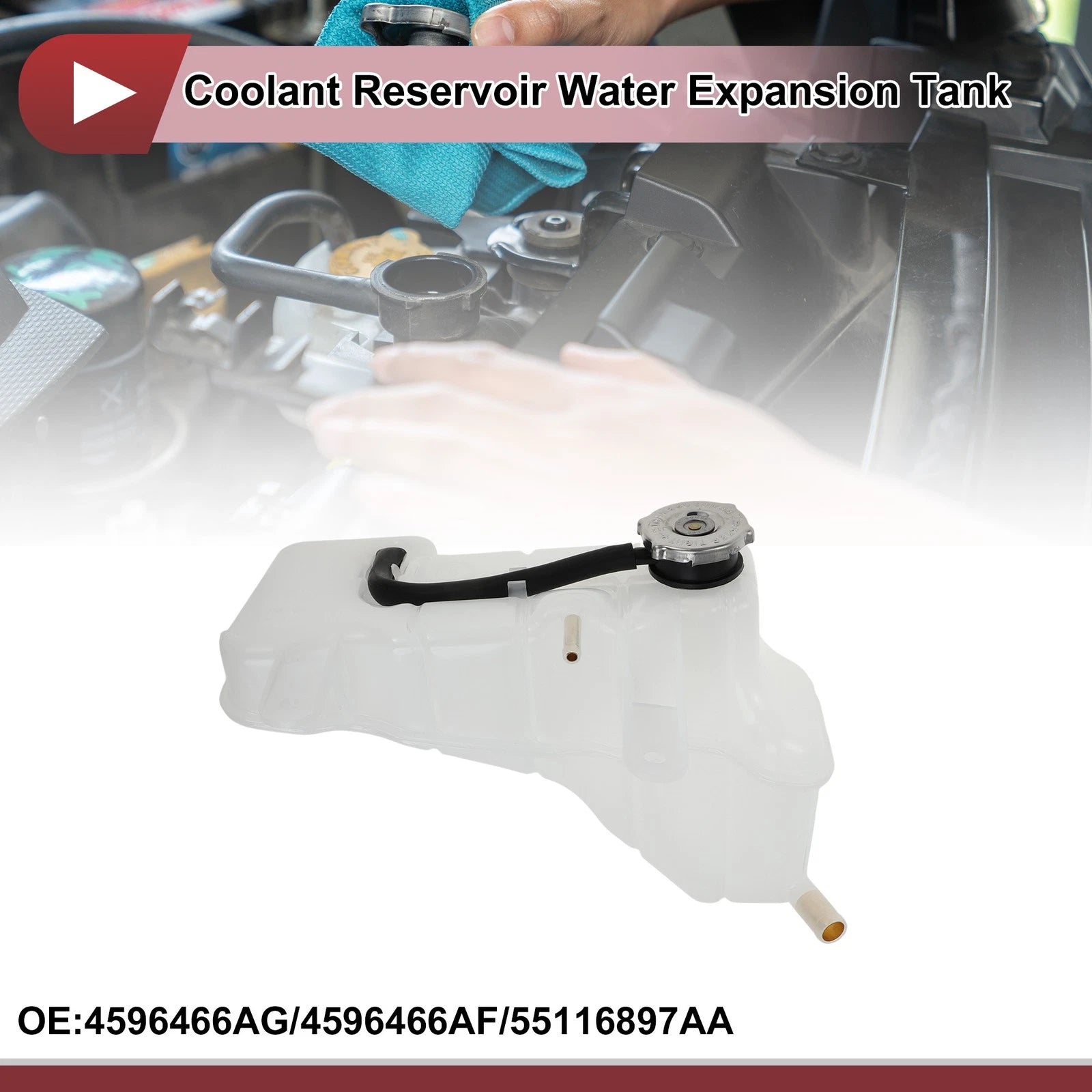 Coolant Expansion Overflow Tank with Cap No. 4596466AG for Dodge Charger 