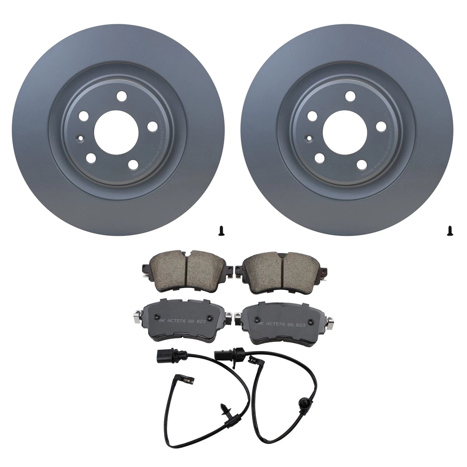 Set of 4 Hella Rear Rotors & Akebono EURO Ceramic Brake Pads for Audi A6 Quattro Q5 SQ5 (2012–2020)