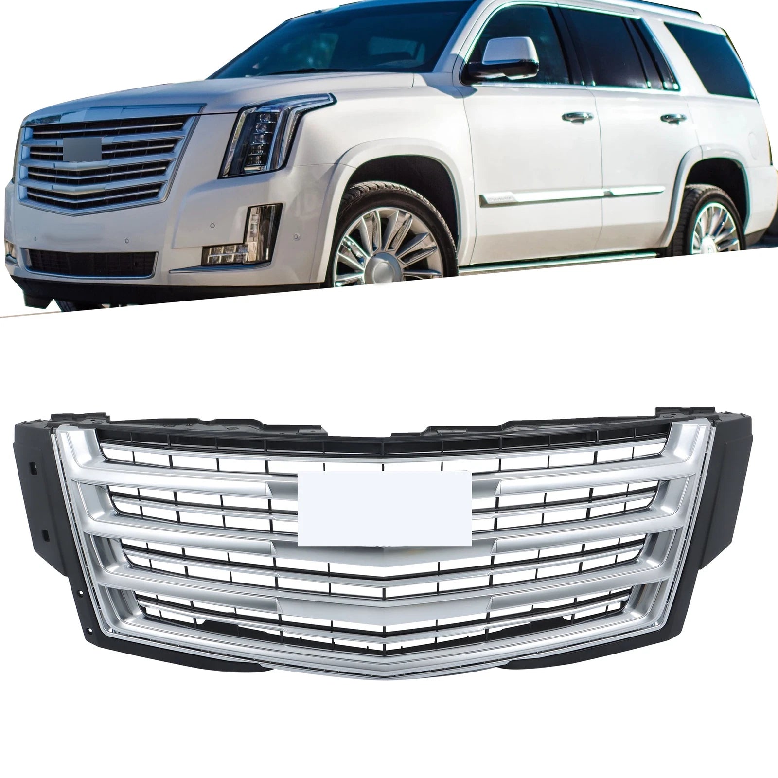 Front Upper Bumper Grille Chrome for Cadillac Escalade (2015-2020)