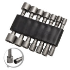 Set of 9 Hexagonal Handle Socket Bits for Various Applications