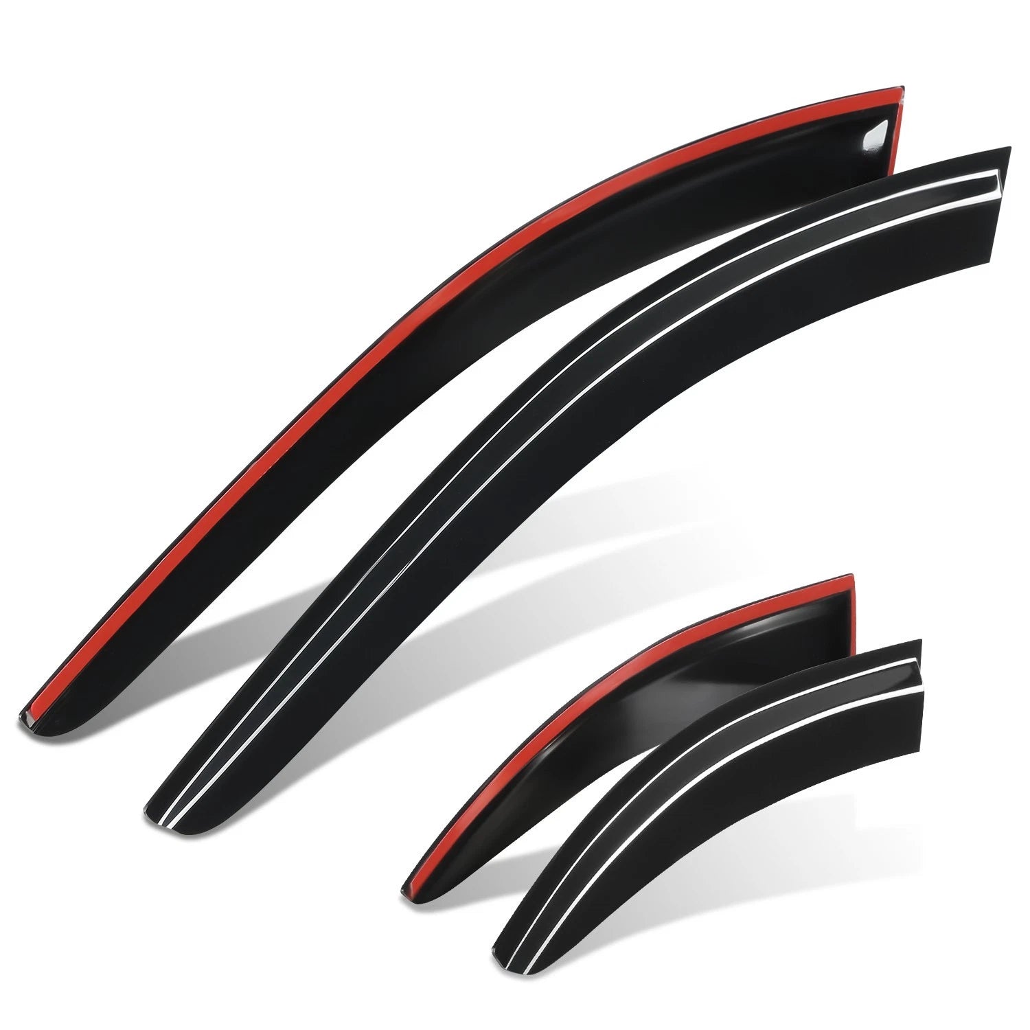 4-Piece 3M Tape On Wind Rain Sun Side Window Visors for Mitsubishi Lancer (2008–2017)