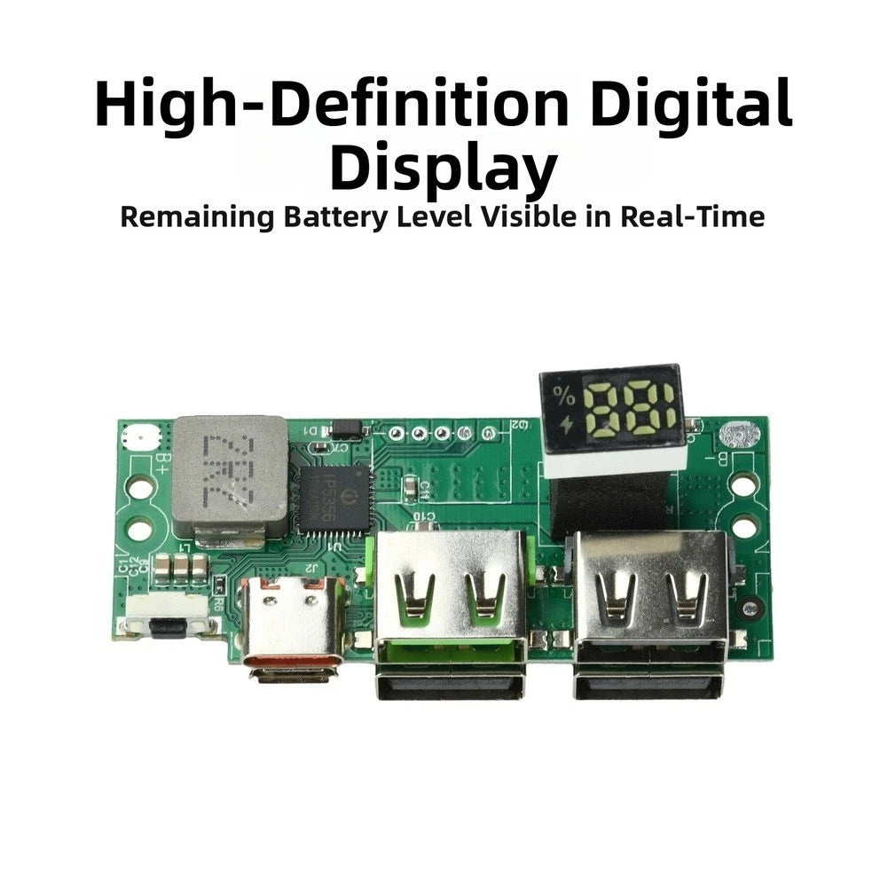 DIY Power Bank Solution IP5356 Chip with PD QC Fast Charging 6-Port Layout