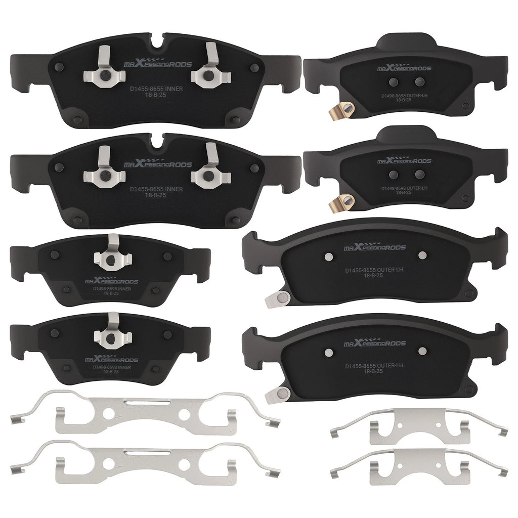 Set of 4 Ceramic Brake Pads for Dodge Durango, Grand Cherokee (2011–2018) D1455