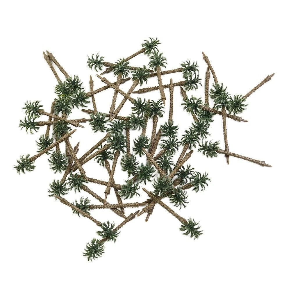 50pcs Coconut Palm Trees for Train Railway Diorama Landscape