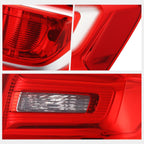 Right Side Tail Brake Light for Chevy Equinox (2016–2017) Red/Clear Lens