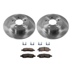 Set of 2 Brake Rotors and Pads for Buick Lucerne (2006–2011) Rear FWD