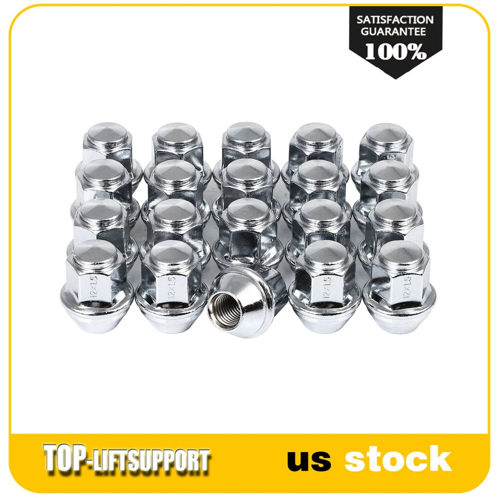 Set of 20 Chrome Bulge Acorn Lug Nuts for Ford Fusion Lincoln MKC