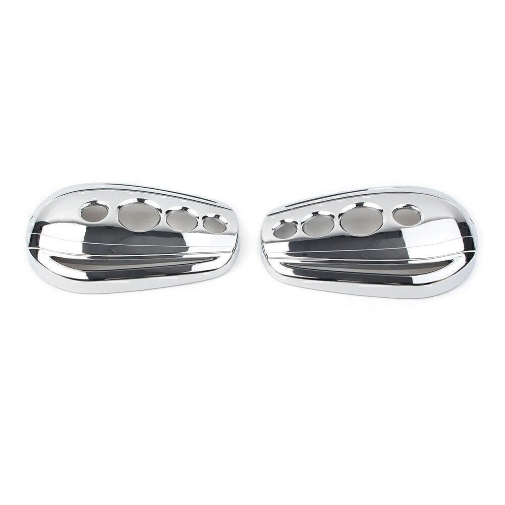 Chrome Oval Rear View Mirror Cover Caps for Harley Dyna Softail Sportster