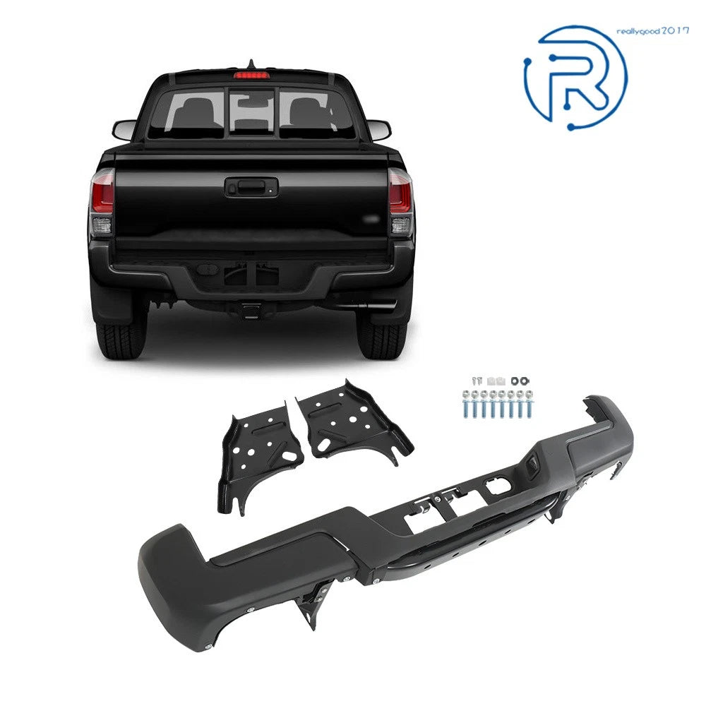 Rear Step Bumper for Toyota Tacoma (2016–2023) Powdercoated Black