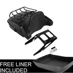 Black Chopped Trunk Mount Rack Backrest Pad for Harley Sport Glide (2018–2025)