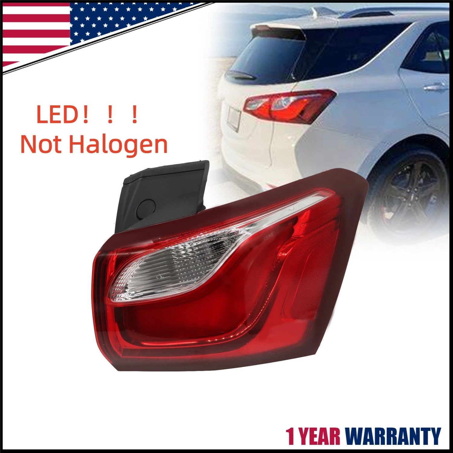 Tail Light Brake Lamp Assembly LED for Chevrolet Equinox (2018–2021) Passenger Side