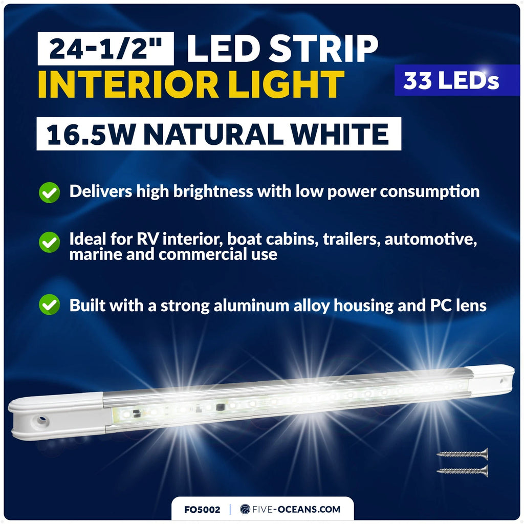 24.5" LED Strip Light for RV Boat Camper Marine (12-30V)