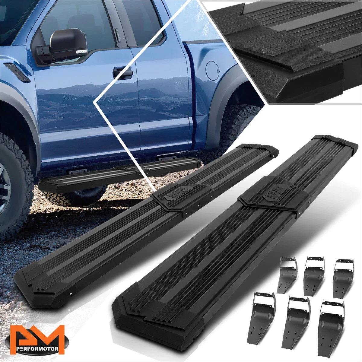 J2 10" Ridged Step Pad Running Board for Ford F150-F350 (2015–2020)
