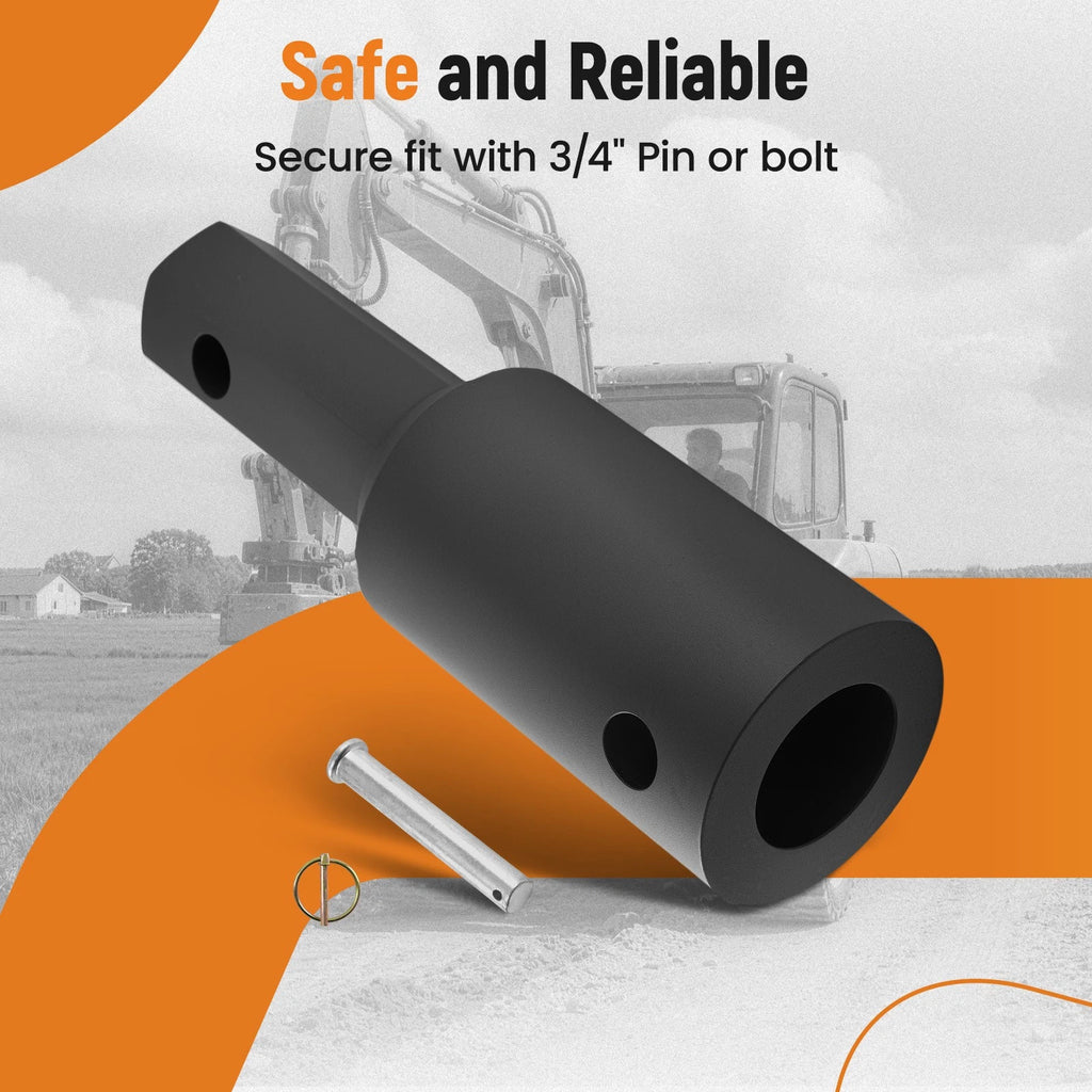 2 Inch Auger Bit Adapter Round to Hex Male for Mini Skid Steer Tractor
