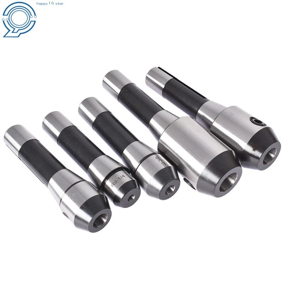 End Mill Holder Set 1/4" 3/8" 1/2" 5/8" 3/4" R8 Adapter 5 Pc Kit
