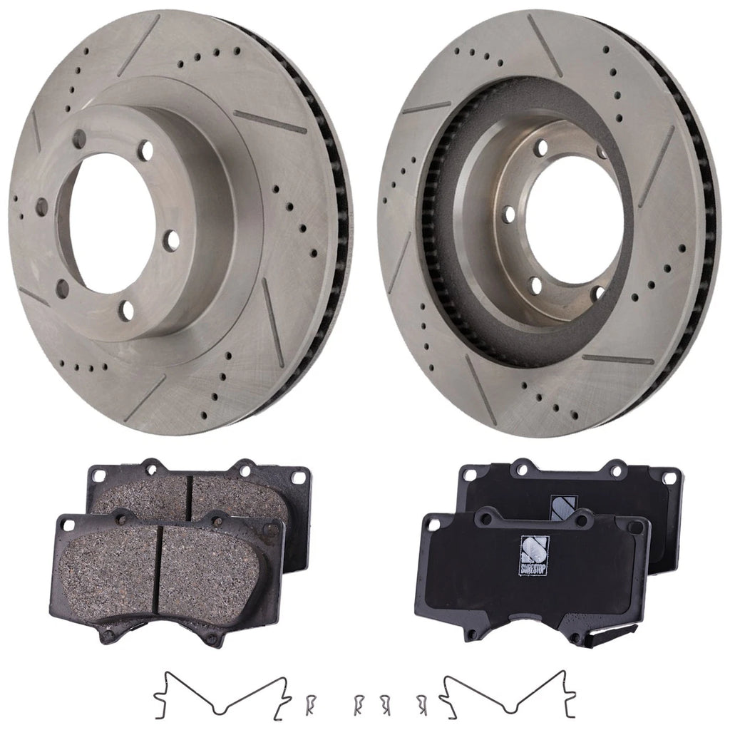 Brake Disc Rotors and Pads Kit for Lexus GX470 Toyota 4Runner