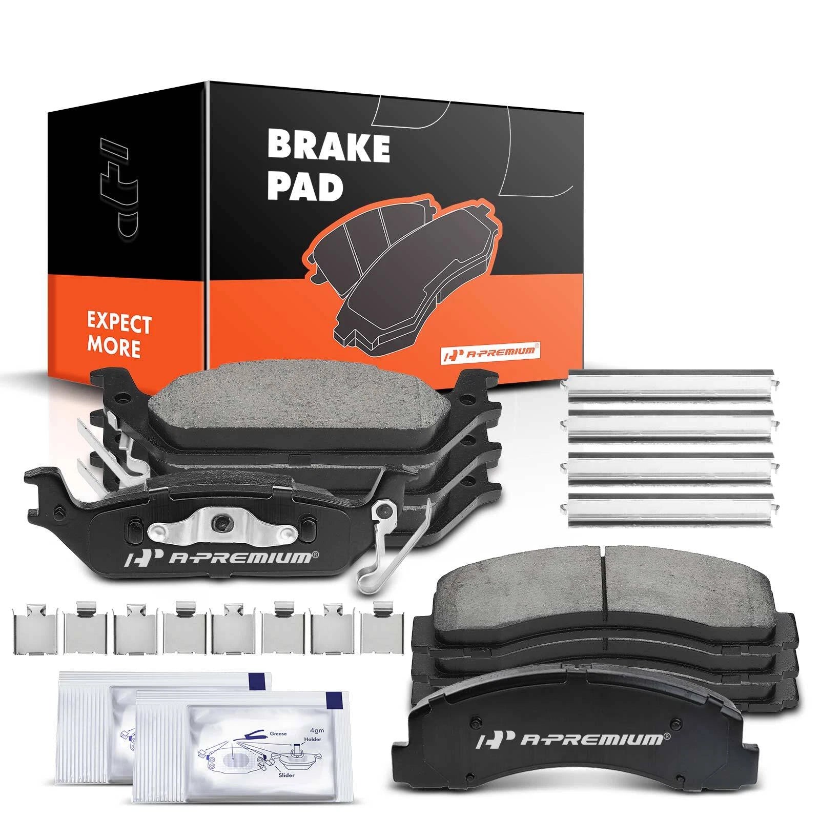 Set of 8 Front & Rear Ceramic Brake Pads for Ford F-150 (2010–2011)