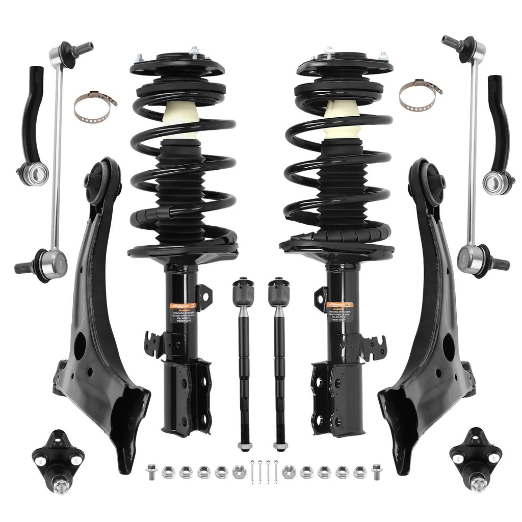 Suspension Kit with Front Struts, Control Arms, Sway Bar for Toyota Corolla (2003–2008)