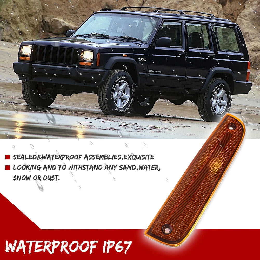 2X Amber Lens Side Marker Lights for Jeep Cherokee (1997–2001)