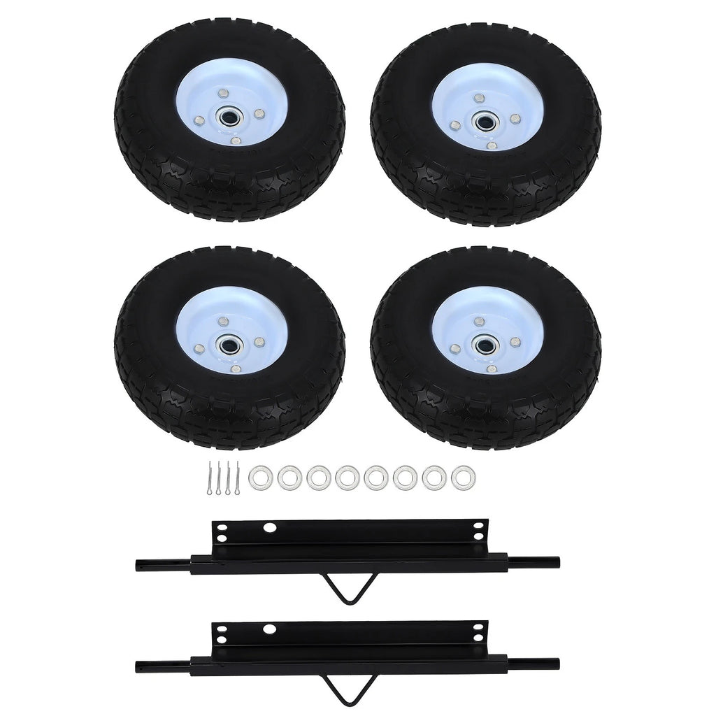 4 Wheel Kit Steel Axles Hardware for Honda Generator EU3000is (2003–2016) 06423-ZS9-020AH