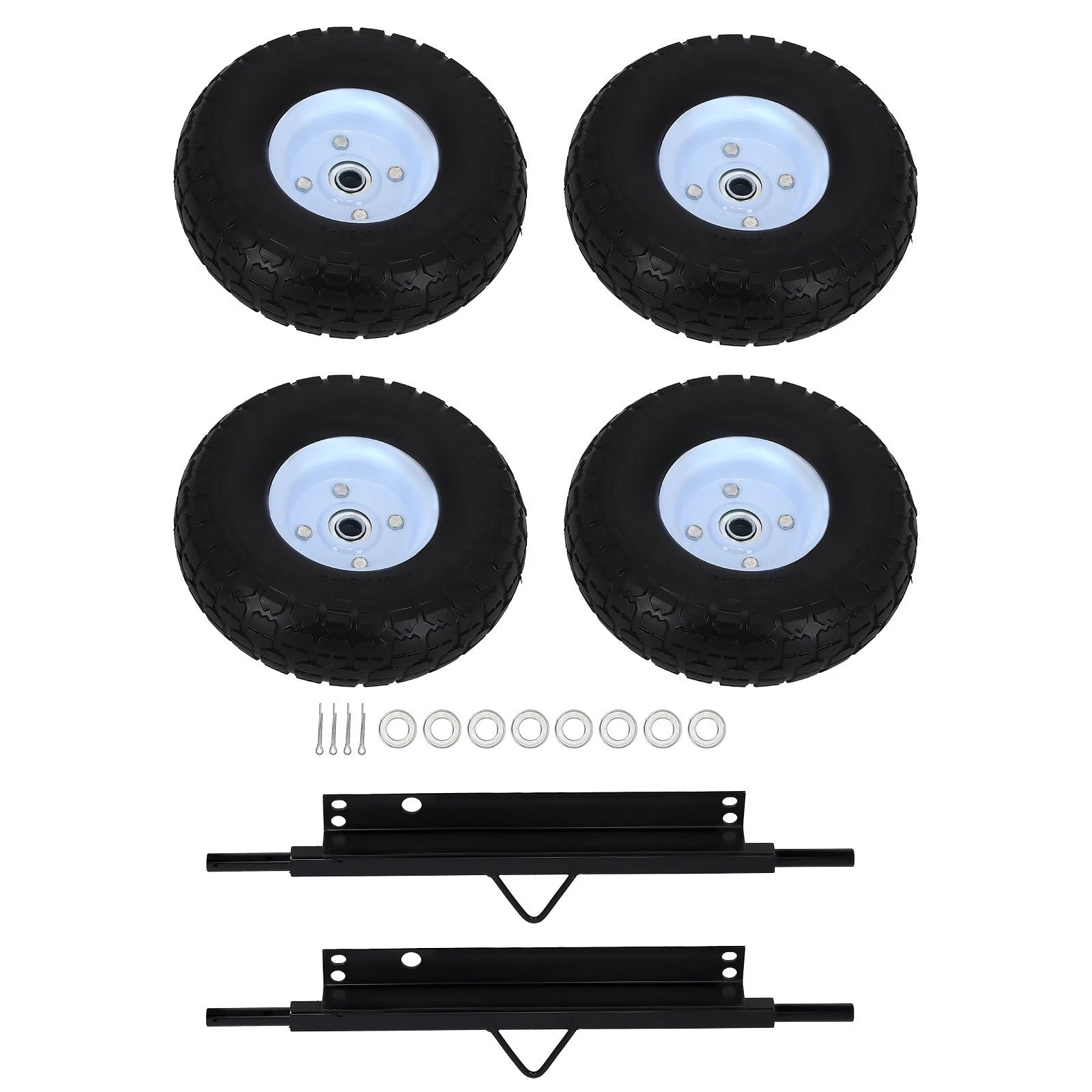 4 Wheel Kit Steel Axles Hardware for Honda Generator EU3000is (2003–2016) 06423-ZS9-020AH